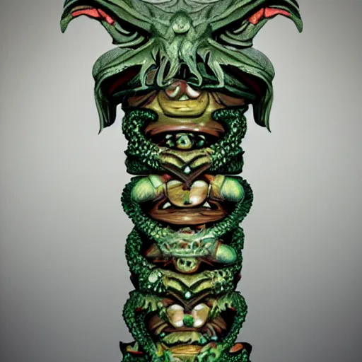 Image similar to cthulhu totem pole