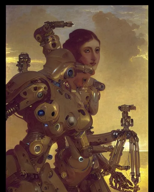 Image similar to portrait of venus with amazing solarpunk mecha humanoid robotic parts with led lights, pudica pose gesture, by bouguereau, ultra - realistic and intricate, hdr 8 k