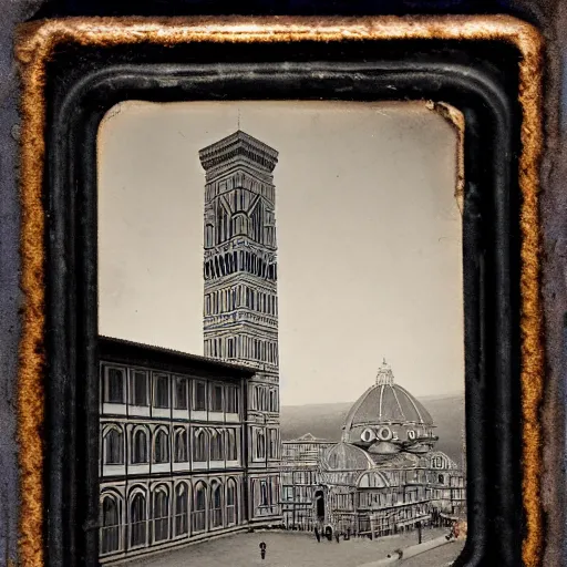 Prompt: daguerrotype photograph of florence, italy, 1 5 0 0 photograph, 1 6 th century, renaissance photograph, streets of florence