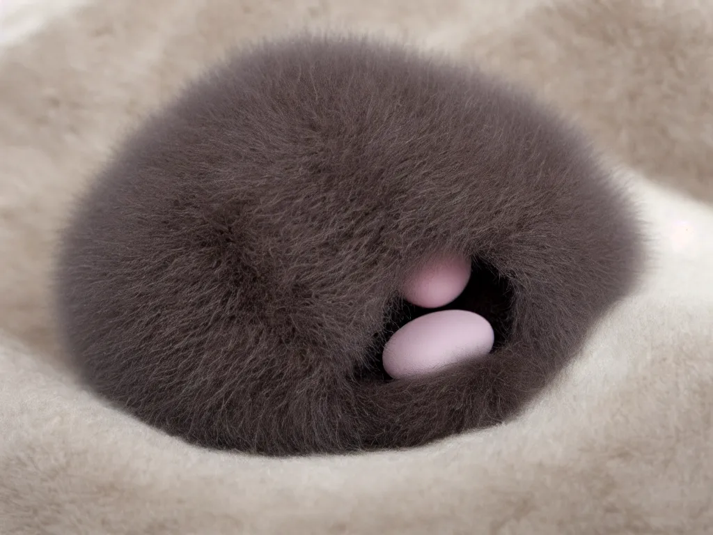 Image similar to a fur covered jelly bean shape