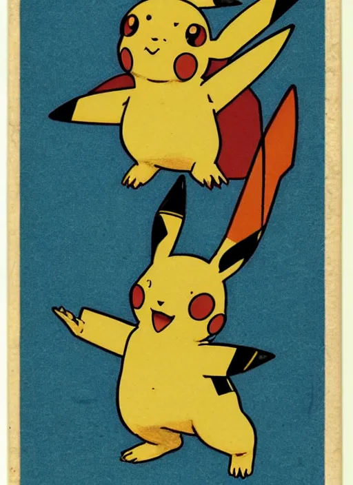 Image similar to a single pokemon card art from 1 9 2 0's award winning art