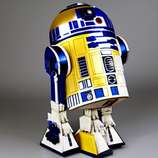 Image similar to the lovechild of r 2 d 2 and c 3 po