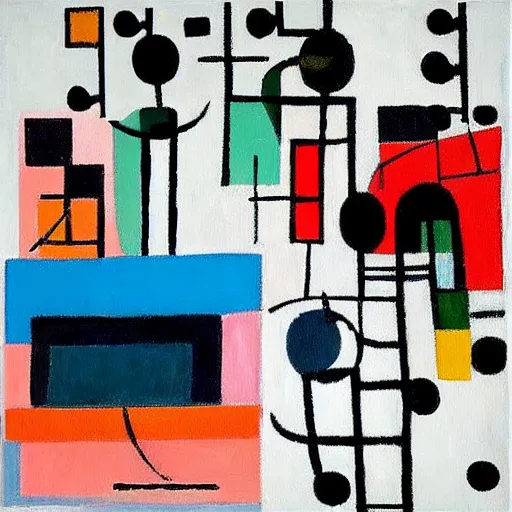 Image similar to “ an acryllic painting dubrovnik, on a pale background, muted palette mostly white, black, gray, dark red, dark blue, pink, evil fisherman, dadaism, dada, mixed media, in the styles of both joan miro and mark rothko ”