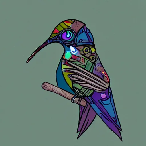 Image similar to cyberpunk hummingbird