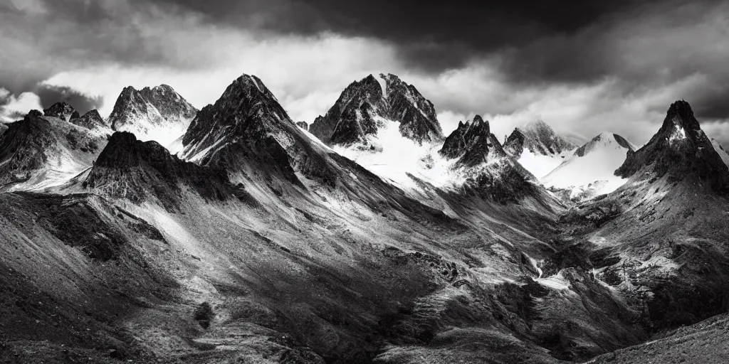 Prompt: a very impressive mountain landscape, photography by galen rowell and takeshi mizukoshi, award winning, landscape photography