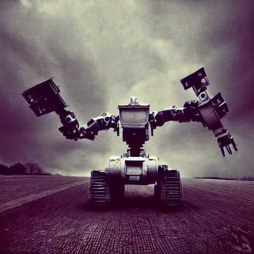 Prompt: huge robot by anka zhuravleva