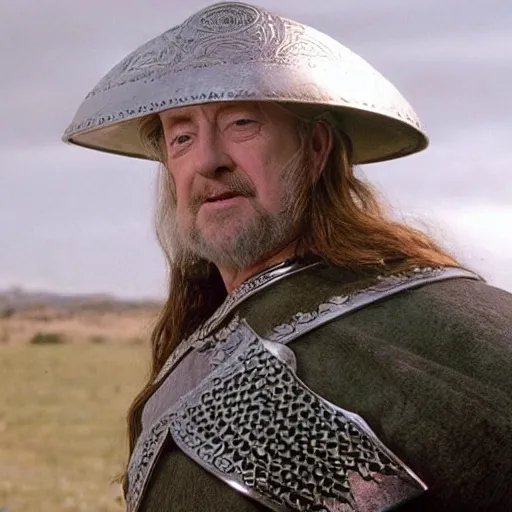 Image similar to theoden king of rohan wearing sombrero