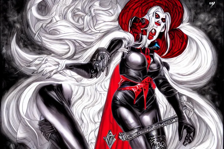 Prompt: character Lady Death from Lady Death comicbook (1993 – 1995), trending on art station, fantasy,
