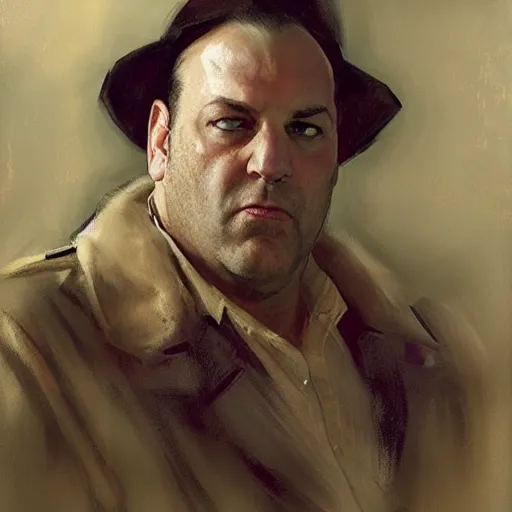 Image similar to portrait of a n emotional tony soprano in cosplay as captain america, by jeremy mann, anders zorn.