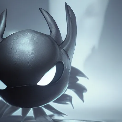 Image similar to photorealistic 3 d hollow knight