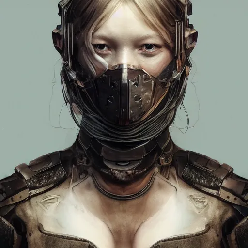 Image similar to mia wasikowska portrait, dystopia core, apocalyptic, armor, warrior, dramatic, sharp focus, fiction, neon, fantasy, hyper detailed, digital art, trending in artstation, cinematic lighting, studio quality, smooth render, unreal engine 5 rendered, octane rendered, art style and nixeu and wlop and krenz cushart