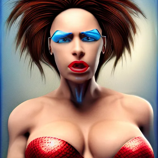 Image similar to super seductive super woman a, hyper realism, 8k, depth of field. W 1024