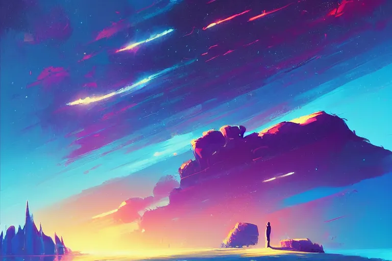 Prompt: eisberg floating in space, by anato finnstark, by alena aenami, by john harris, by ross tran, by wlop, by rhads, by andreas rocha