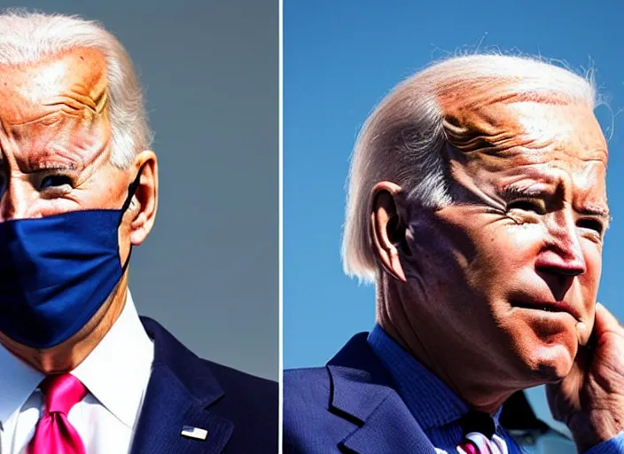 Image similar to confused Joe Biden scratching his neck standing in the middle of the ocean