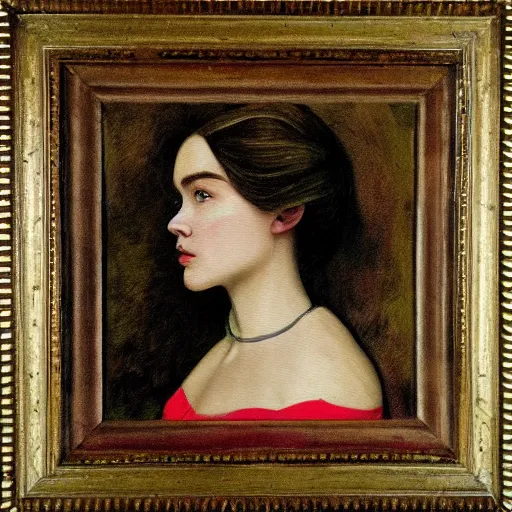 Prompt: florence pugh, classic painting, detailed