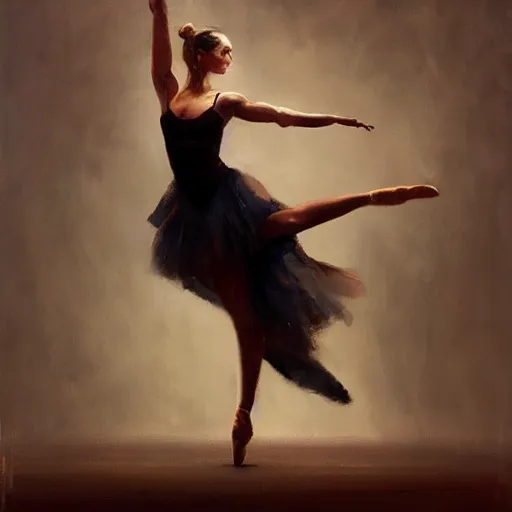 Image similar to oil painting dancer woman with dancer men, herb rose, by greg rutkowski, artstation