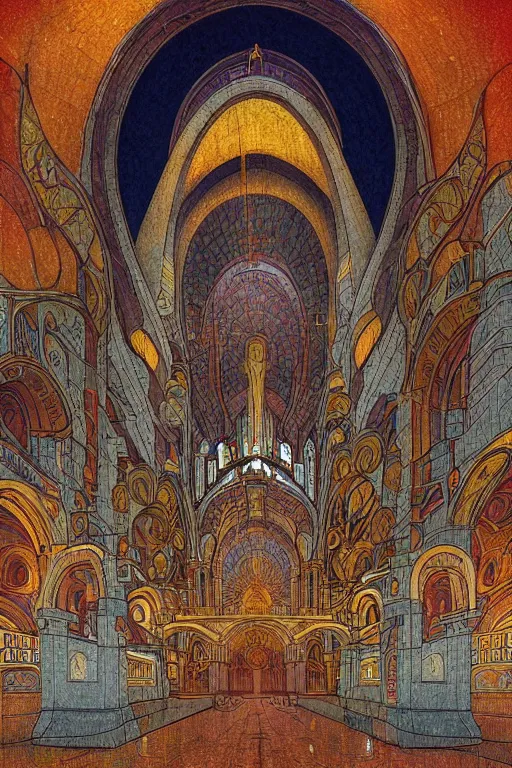 Prompt: cathedral in stalinist architecture style. highly detailed, digital painting, watercolor, soviet realism, engraving, artstation, concept art, smooth, sharp focus, vivid grunge, manga, illustration, unreal engine 5, 8 k, art by bilibin and kuvshinov and malevich and mucha