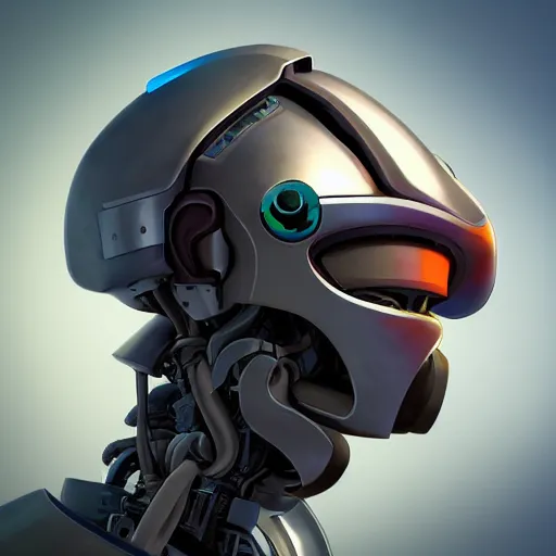 Image similar to artstation profile picture, cool robot profile