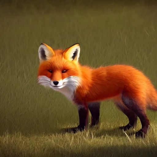 Image similar to portrait of the cutest red fox ever, fluffy, photorealistic, soft lighting, unreal engine