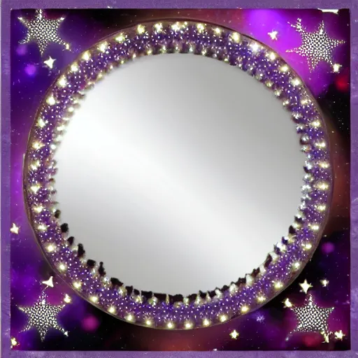 Image similar to Infinite Mirror with purple stars in it, 4k, 40nm, highly detailed, beautiful