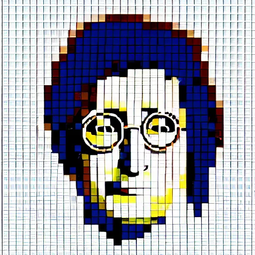 Image similar to John Lennon, pixel art