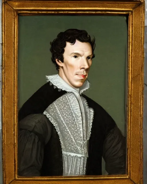 Prompt: a 1 6 0 0 s portrait of benedict cumberbatch