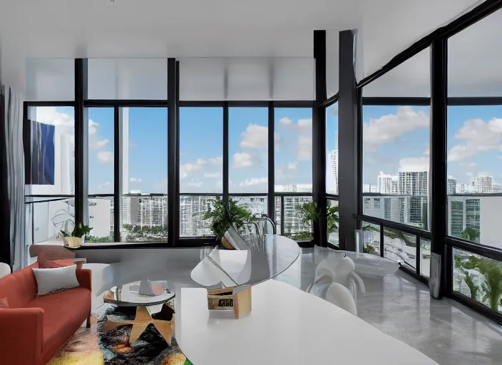 Image similar to 8 k photograph of stunning 2 0 2 2 wynwood studio apartment, award winning design, designed by michael wolk + beatriz pascuali
