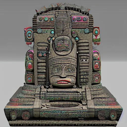 Image similar to old maya invention, mystical device, very complicated, 3 d digital art, high details