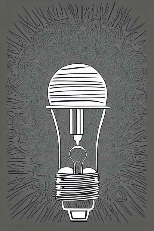 Image similar to minimalist boho style art of a lightbulb, illustration, vector art