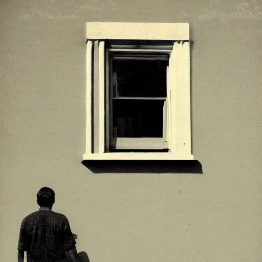 Image similar to man by the window. Saturn is in the window.