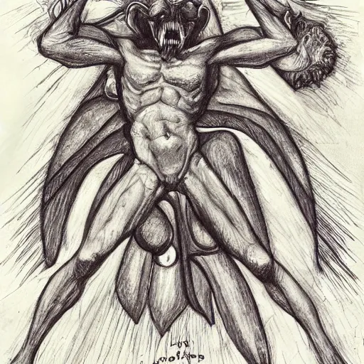 Image similar to he who hungers, divine, holy, demonic, unknown, indescribable, sketches