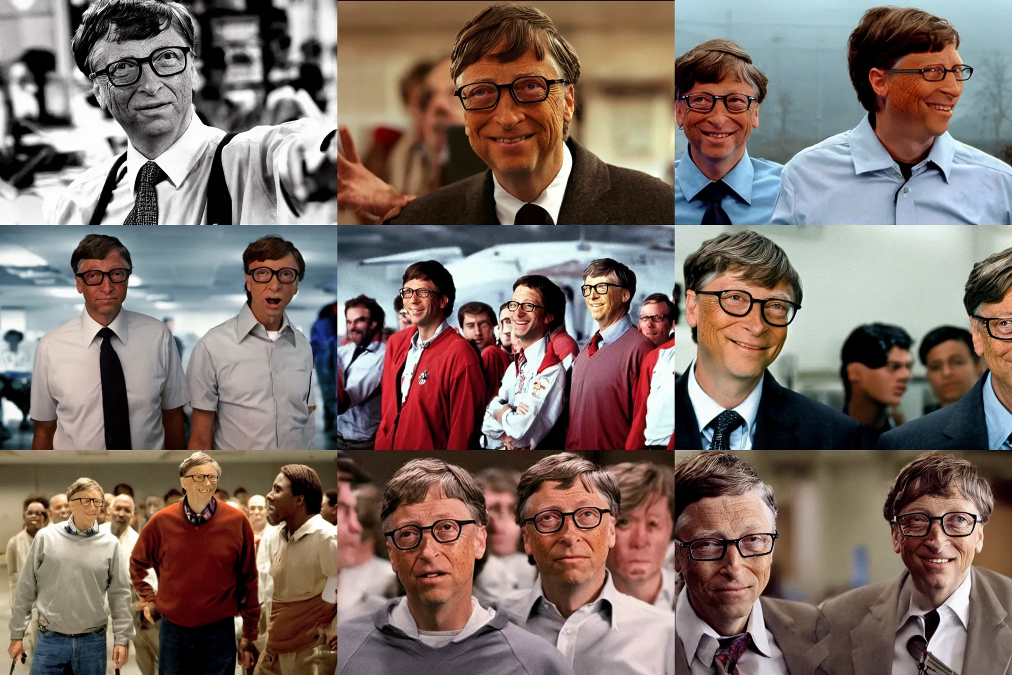 Prompt: bill gates as flyboy in george a. romeros dawn of the dead