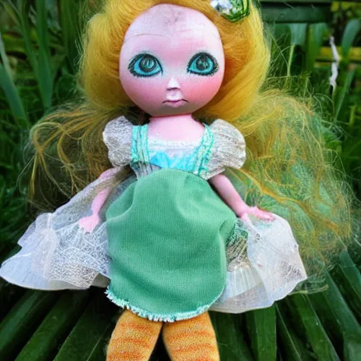 Prompt: vintage childrens mermaid doll