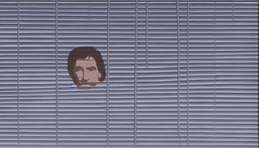 Prompt: hyperrealist, studio ghibli dull colors portrait from close encounters of the third kind 1 9 7 7 of a scientist looking through venetian blinds.