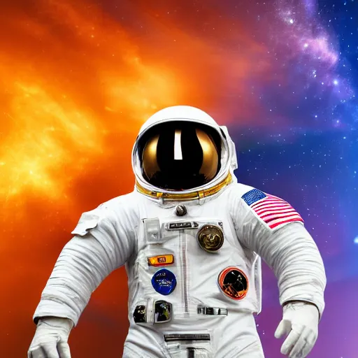 Image similar to photograph of an astronaut, lit from bottom, full body photo,, 8 k