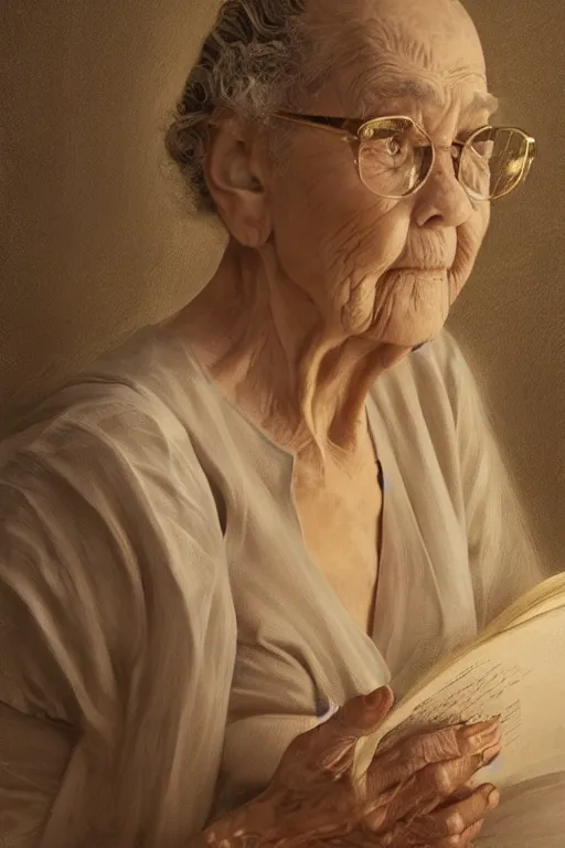 Prompt: stunningly robust, elderly prima ballerina in library, symmetrical face, golden hour, smooth, focus, highly detailed, hyper realistic, dramatic lighting, elegant, intricate, concept art, art by wlop, mars ravelo, greg rutowski, artstation