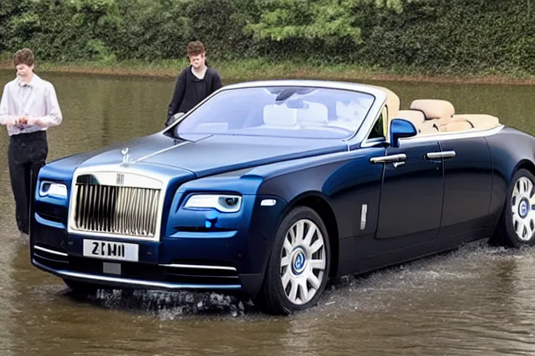 Image similar to stoned teenagers decided to drown Rolls-Royce