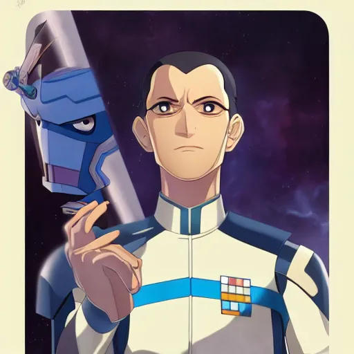 Prompt: portrait of grand admiral thrawn, anime fantasy illustration by tomoyuki yamasaki, kyoto studio, madhouse, ufotable, trending on artstation