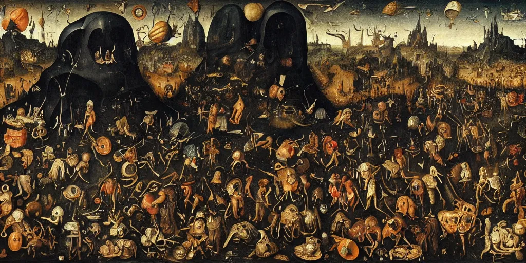 Prompt: nonsensical black empty void in the style of heironymus bosch, intricate masterpiece, hyper detailed, hd