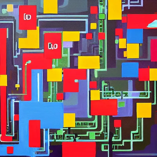 Prompt: a abstract oil painting depicting the Konami Code