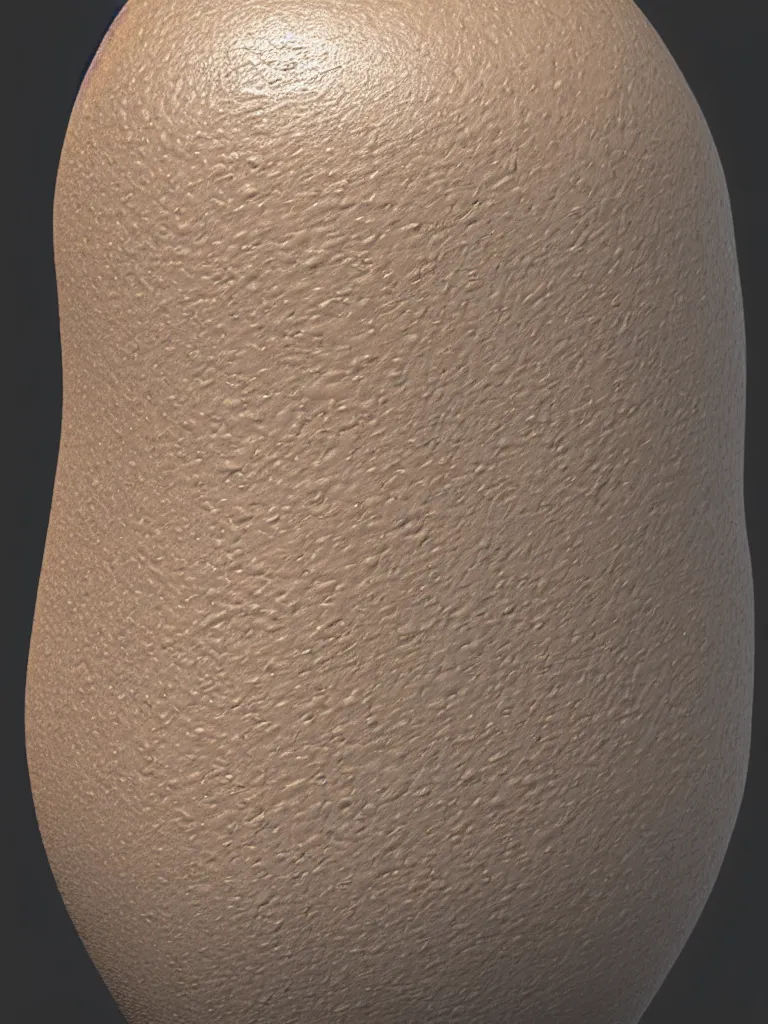 Image similar to simple primitive tube shape, textured with photorealistic human skin, photoreal details, straight smooth vertical, highly realistic bump map, surface painter, renderman