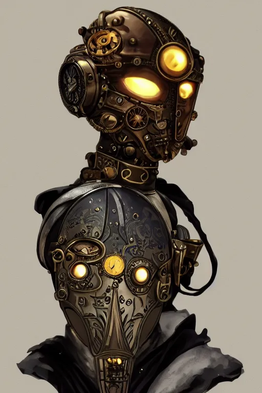 Image similar to steampunk helmet fantasy art mask robot ninja stylized digital illustration sharp focus, elegant intricate digital painting artstation concept art global illumination ray tracing advanced technology chaykin howard and campionpascale and cooke darwyn and davis jack