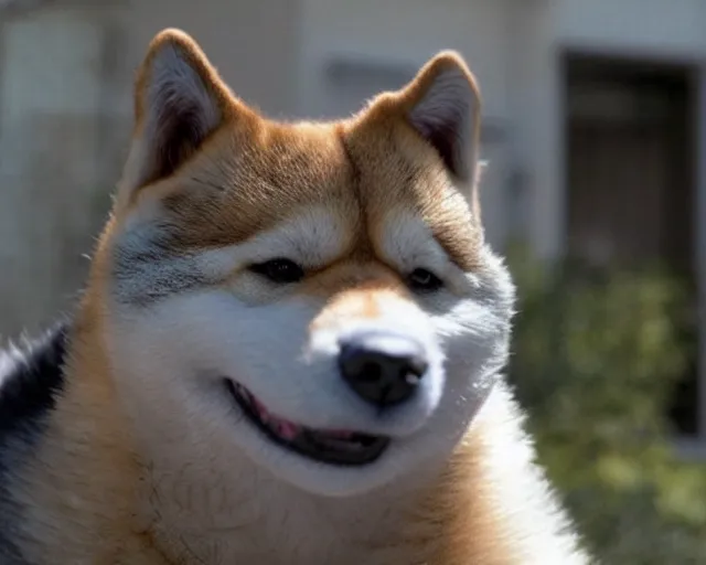 Image similar to godzilla as a shiba inu in a godzilla still film