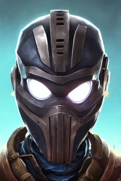 Image similar to epic mask helmet robot ninja portrait stylized as fornite style game design fanart by concept artist gervasio canda, behance hd by jesper ejsing, by rhads, makoto shinkai and lois van baarle, ilya kuvshinov, rossdraws global illumination radiating a glowing aura global illumination ray tracing hdr render in unreal engine 5