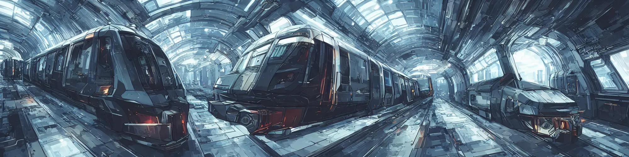 Prompt: a futuristic train, cyberpunk