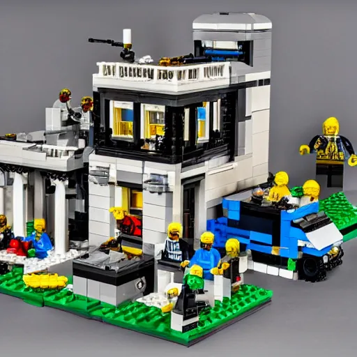 Prompt: mar - a - lago fbi raid lego set