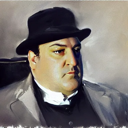 Prompt: tony soprano portrait by john singer sargent, super detailed