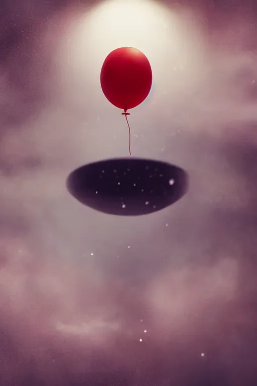 Image similar to the universe suspended in the infinite void by a single red balloon, dramatic lighting, cinematic, establishing shot, extremely high detail, foto realistic, cinematic lighting, post processed, concept art, high details, cinematic, 8k resolution, beautiful detailed, photorealistic, digital painting, artstation, concept art, smooth, sharp focus, artstation trending, octane render, unreal engine