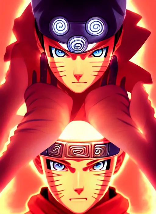 Image similar to symmetry!! naruto, naruto anime, glowing lights!! intricate, elegant, highly detailed, digital painting, artstation, concept art, smooth, sharp focus, illustration, art by artgerm and greg rutkowski and alphonse mucha