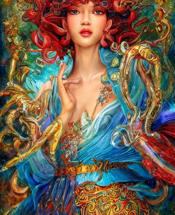 Image similar to portrait of eugene krabs, magic realism, art by josephine wall, art by huang guangjian, art by viktoria gavrilenko, art by amanda sage, trending on artstation